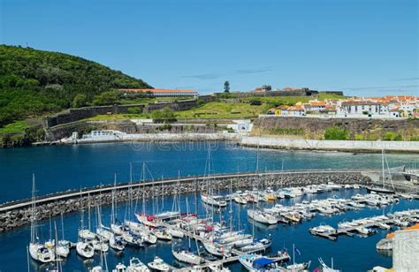 A View Of Marina Angra Do Heroismo Terceira Island Azores Stock