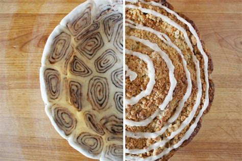 I will say that homemade is better though (no surprise there) . Apple Pie with Cinnamon Roll Crust - We're Calling Shenanigans