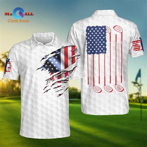 New Golf American Flag Usa Flag Golf Patriotic Golf Polo Shirt