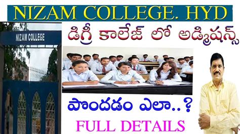 Nizam College Degree And Pg Course Details Telangana Hyderabad