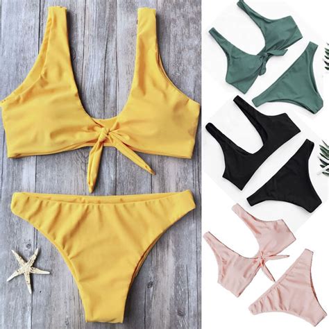 2018 Brand New Padded Bra Bikini Set Swimsuit Women Bandage Push Up E Swimwear Bathing Bikini