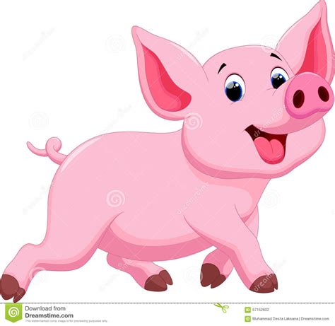 Cute Pig Cartoon Stock Illustration Image 57152602