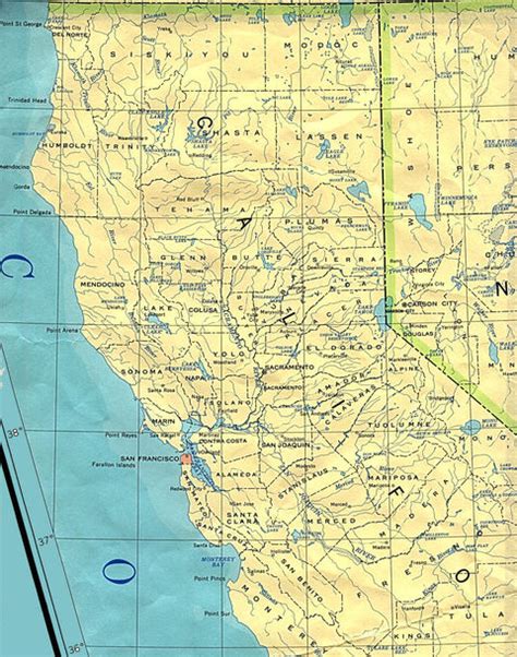 Mapa Político Del Norte Del Estado De California Ex