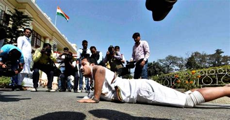 MLA Ends His Semi Nude Protest After Govt Agrees To Fund The Road