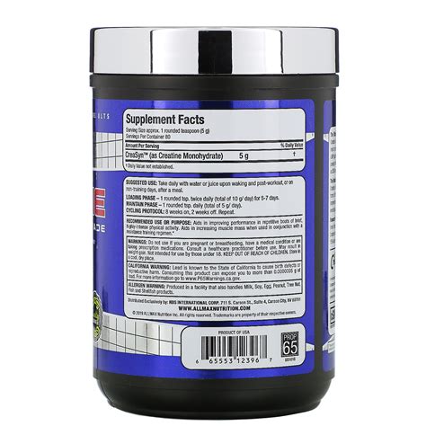 Allmax Nutrition Creatine Powder 100 Pure Micronized Creatine
