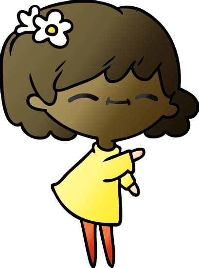 Gradient Cartoon Of Cute Kawaii Girl 素材 Canva可画