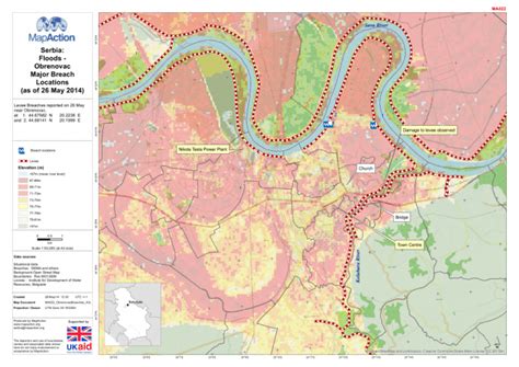 Serbia Floods Obrenovac Major Breach Locations As Of 26 May 2014