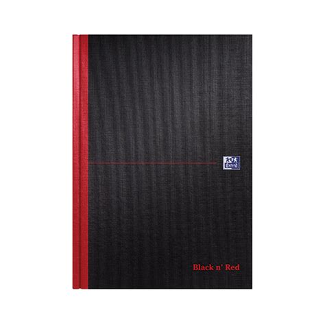Black N Red Casebound Hardback Single Cash Book 192 Pages A4 Pack Of