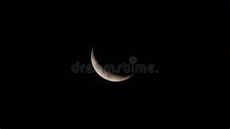 Scenic Shot Of The Half Moon In The Dark Night Sky Stock Photo Image