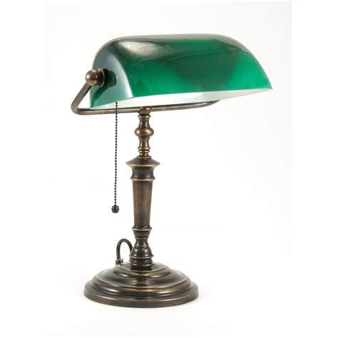 Traditional Bankers Desk Lamp With Green Shade