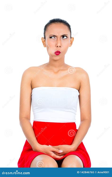 Young Woman Making Funny Face Stock Image Image Of Isolated Bending
