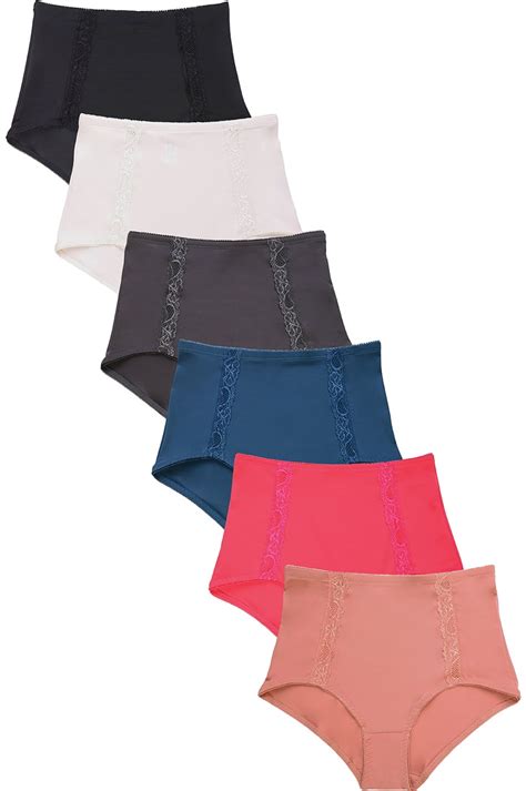 247 frenzy women s essentials pack of 6 high rise girdle shapewear control panty underwear