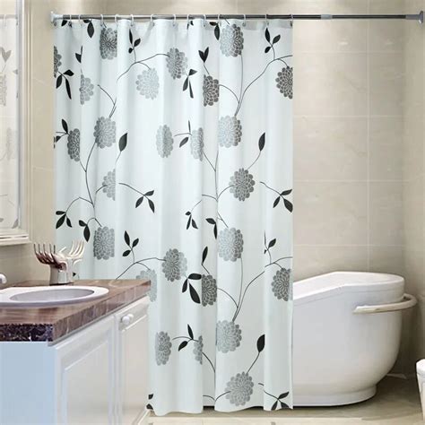 Polyester Waterproof Shower Curtain Mildew Resistant Bath Curtain Home Bathroom Decor With Hooks