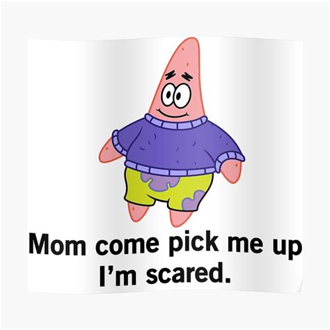 Scared Patrick Star Meme Poster Ubicaciondepersonascdmxgobmx