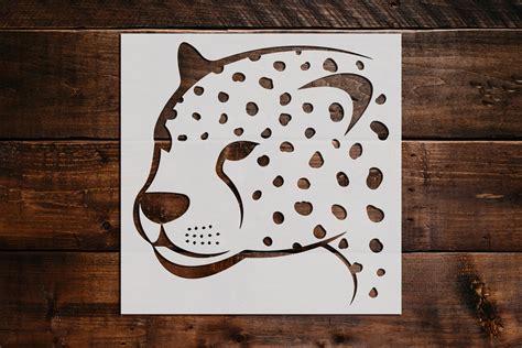 Cheetah Stencil Reusable Cheetah Stencil Diy Craft Stencil Etsy