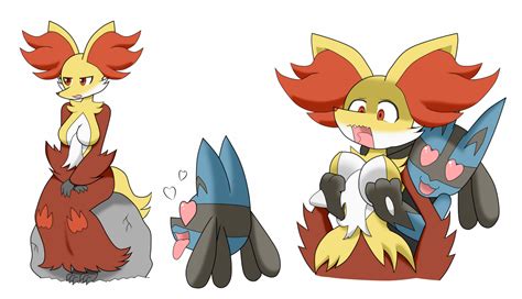AGNPH Gallery 411226 Anthro Breasts Delphox Female Lucario Male