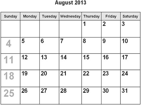 Free Printable Calendar August 2013 Calendario Agosto 2013 Para
