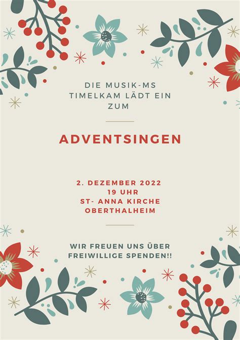 Adventsingen Mittelschule Timelkam