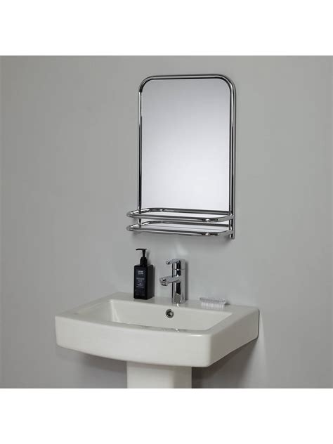 The gwendolyn rectangle wall mirror is 36 inches tall by 24 inches wide with a.63 inch depth *ample surface area: John Lewis Restoration Bathroom Wall Mirror with Shelf at ...