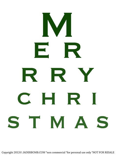 Free Christmas Eye Chart Printable Jaderbomb