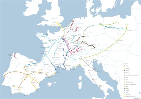 European Train Network Map Voyages Train Travel Europe