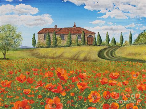 Tuscan Poppies A Painting By Jean Plout Pixels