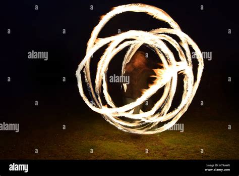 Man Fire Spinning Poi Hi Res Stock Photography And Images Alamy