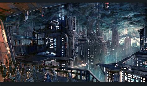 World Of Fantasy And Imagination Which Depict Future Cities Dark