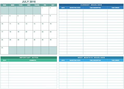 Annual Marketing Calendar Template For Excel Free Download