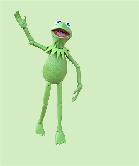 Hermit The Frog Kermit Frog Muppet Action Figure Green Waving