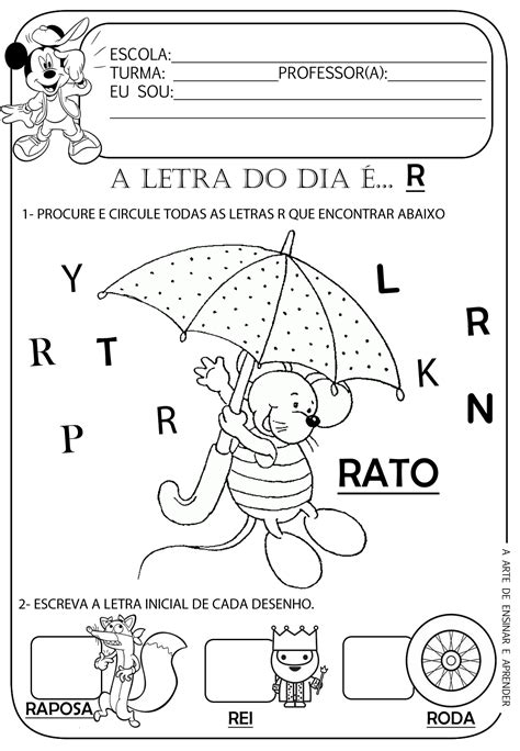 Atividades Com A Letra R Alfabetização