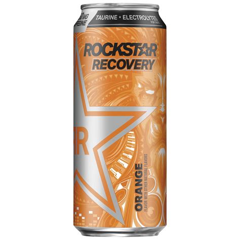 Rockstar Recovery Orange With Electrolytes Energy Drink 16 Oz Can