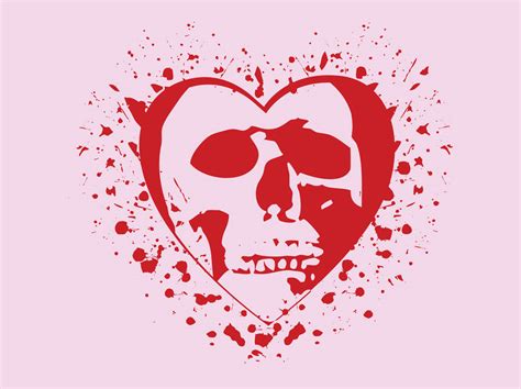 Skull Heart Vector Art And Graphics