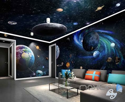 3d Galaxy Solar System Entire Room Wallpaper Wall Murals Art Prints Id