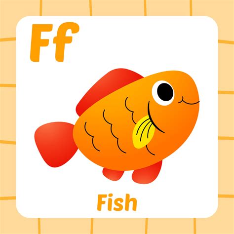 Flashcard For Kids Fish Vector 12342332 Vector Art At Vecteezy