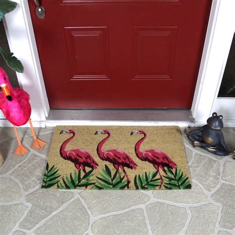 Pink And Green Flamingo Doormat Michaels