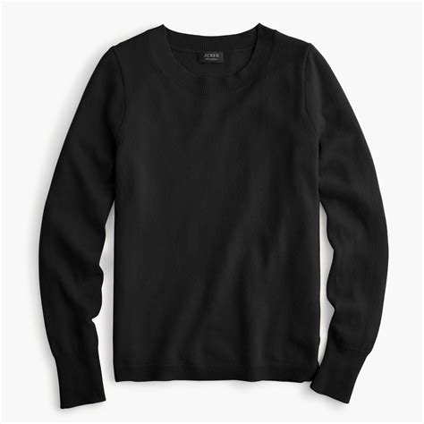 Jcrew Cashmere Crewneck Sweater In Black Lyst