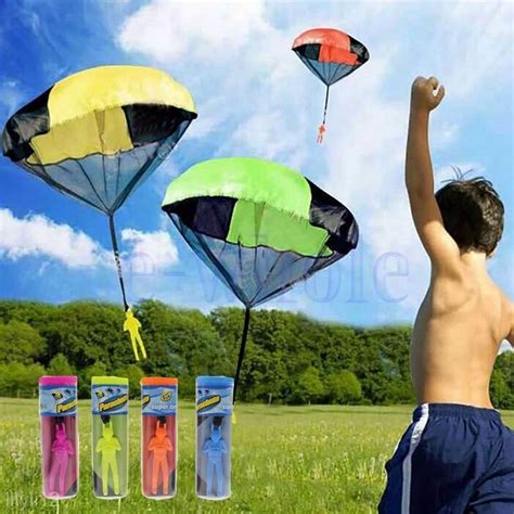 Kids Children Tangle Free Toy Hand Throwing Parachute Kite Outdoor Play