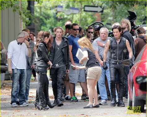 Lily Collins Jamie Campbell Bower Mortal Instruments Set Photo