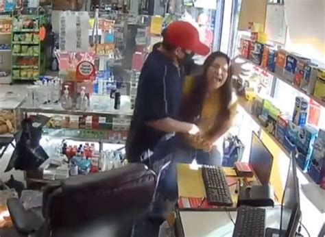 Female Store Clerk Grabs Robbers Knife And Chases Him Away