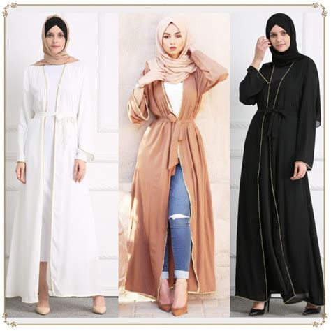 Elegant Adult Muslim Abaya Arab Turkish Solid Beading Cardigan