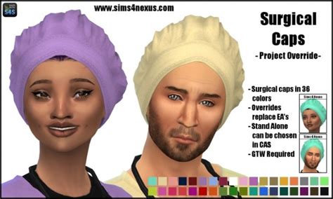 Surgical Caps By Samanthagump At Sims 4 Nexus Sims 4
