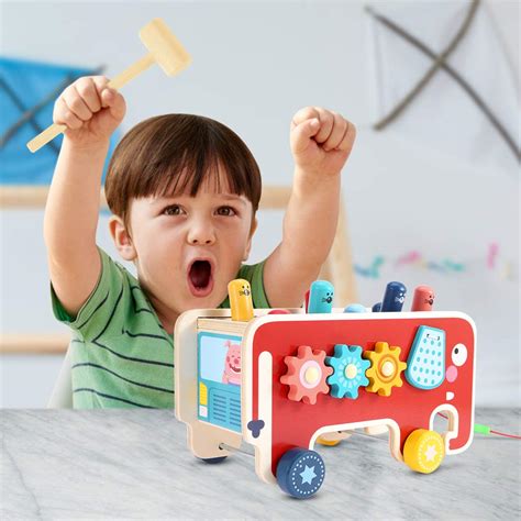 Pikakos Whack a Mole Game Hammer Toys for Toddlers , Pounding Bench