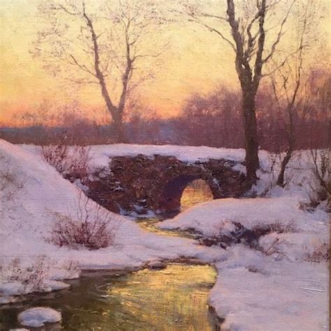 Snow Bound Brook Oil On Canvas 25 12 X 17 Inches American Walter Launt