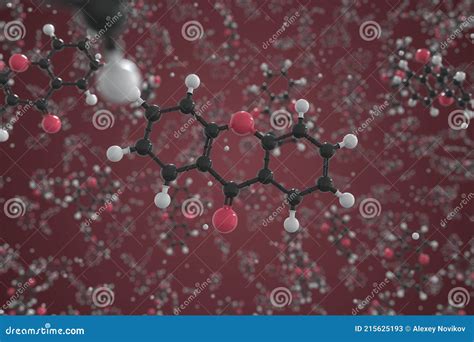 Xanthone Molecule Made With Balls Scientific Molecular Model Chemical