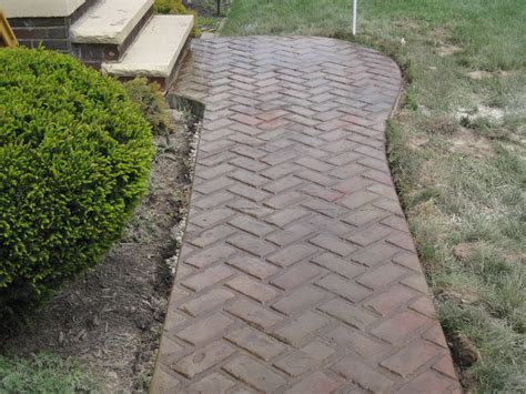 That being said, the effort is well worth it. Sidewalk in New Brick Herringbone pattern. | Stamped ...