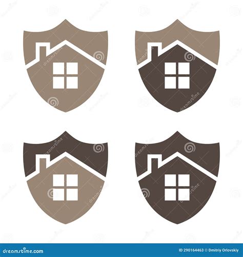 Home Security Shield Vector Illustration. EPS 10 Stock Vector