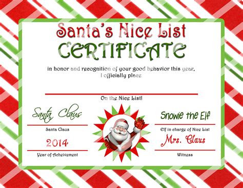 Example template for list notice bookeeping website letterheads order. Printable Santa Certificate - Christmas Printables