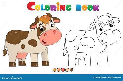 Coloring Page Outline Of Cartoon Cow Farm Animals Coloring Book For