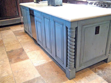 Maybe you would like to learn more about one of these? blue gray distressed kitchen cabinets | ... aged and ...